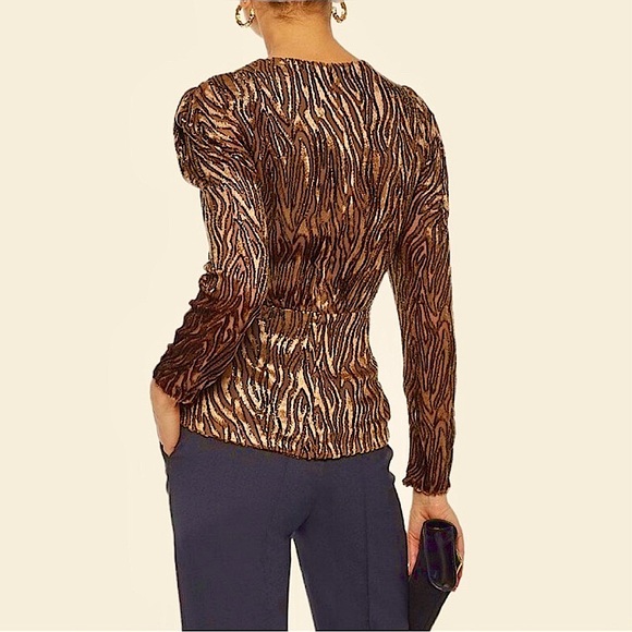 Anthropologie Amit Devoré-Velvet Peplum Blouse. Size Small. NWOT - Picture 4 of 8